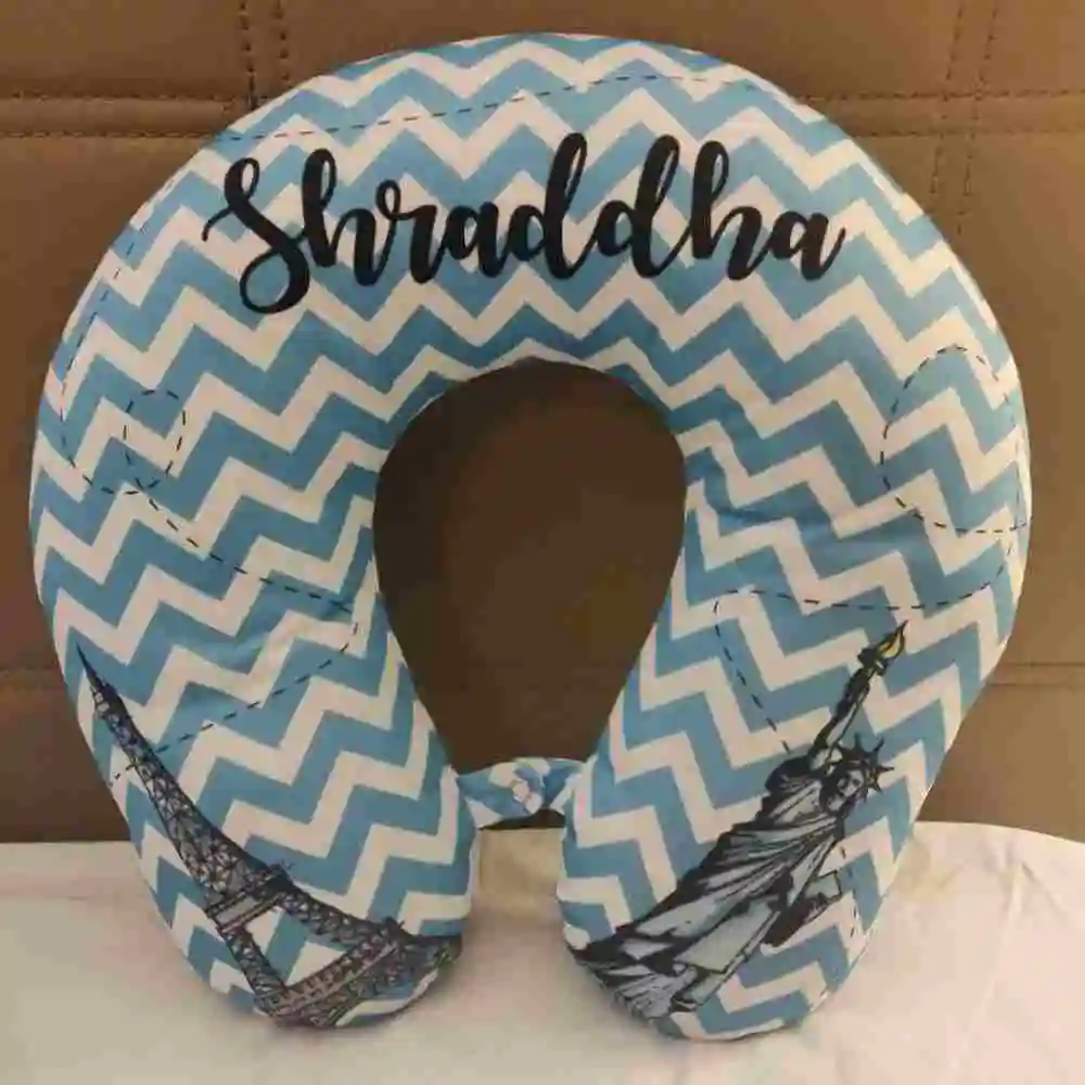 Personalized travel pillow couples square cushion gift